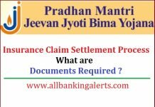 PMJJBY Insurance Claim Settlement Process and Documents