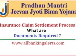 PMJJBY Insurance Claim Settlement Process and Documents