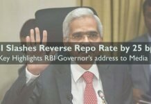 RBI Slashes Reverse Repo Rate by 25 BPS COVID 19