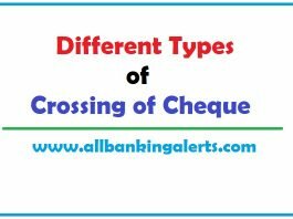 Effect of different types of crossing on cheques