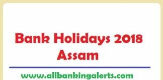 Assam Bank Holidays 2018 under NI act List